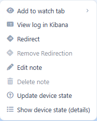 Context menu of a printer in PLOSSYS Administrator