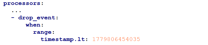 Example configuration showing the timestamp
